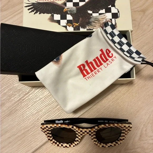 THIERRY LASRY x RHUDE Checkered Sunglasses X Rhude Checkered Rodeo Sunglasses | The Webster main image 2